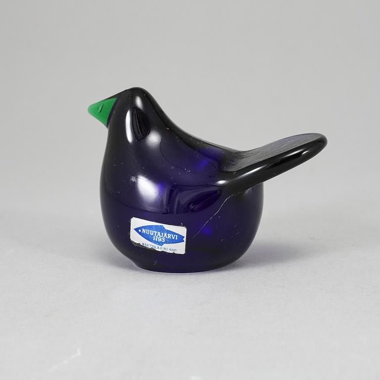 OIVA TOIKKA, glasfågel, Green Flycatcher 1972, signerad O.Toikka, Nuutajärvi Notsjö.