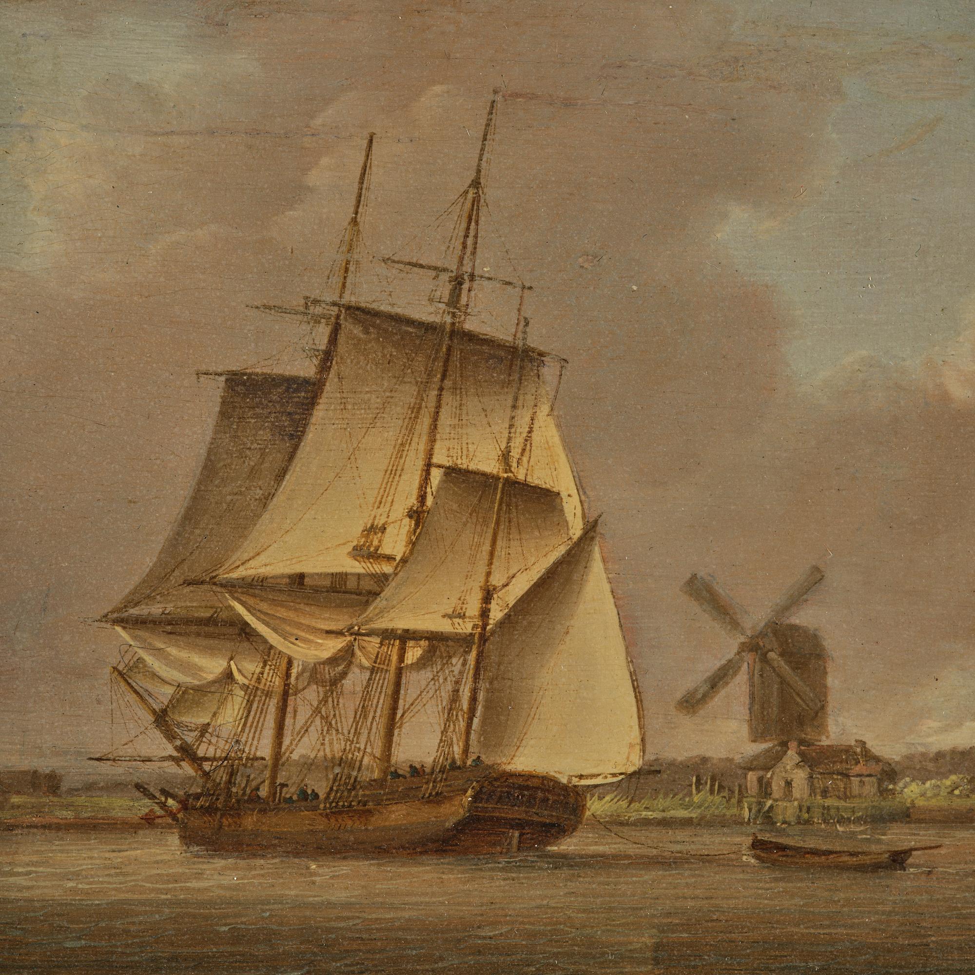 William Anderson, Full-rigger and yacht on the river.