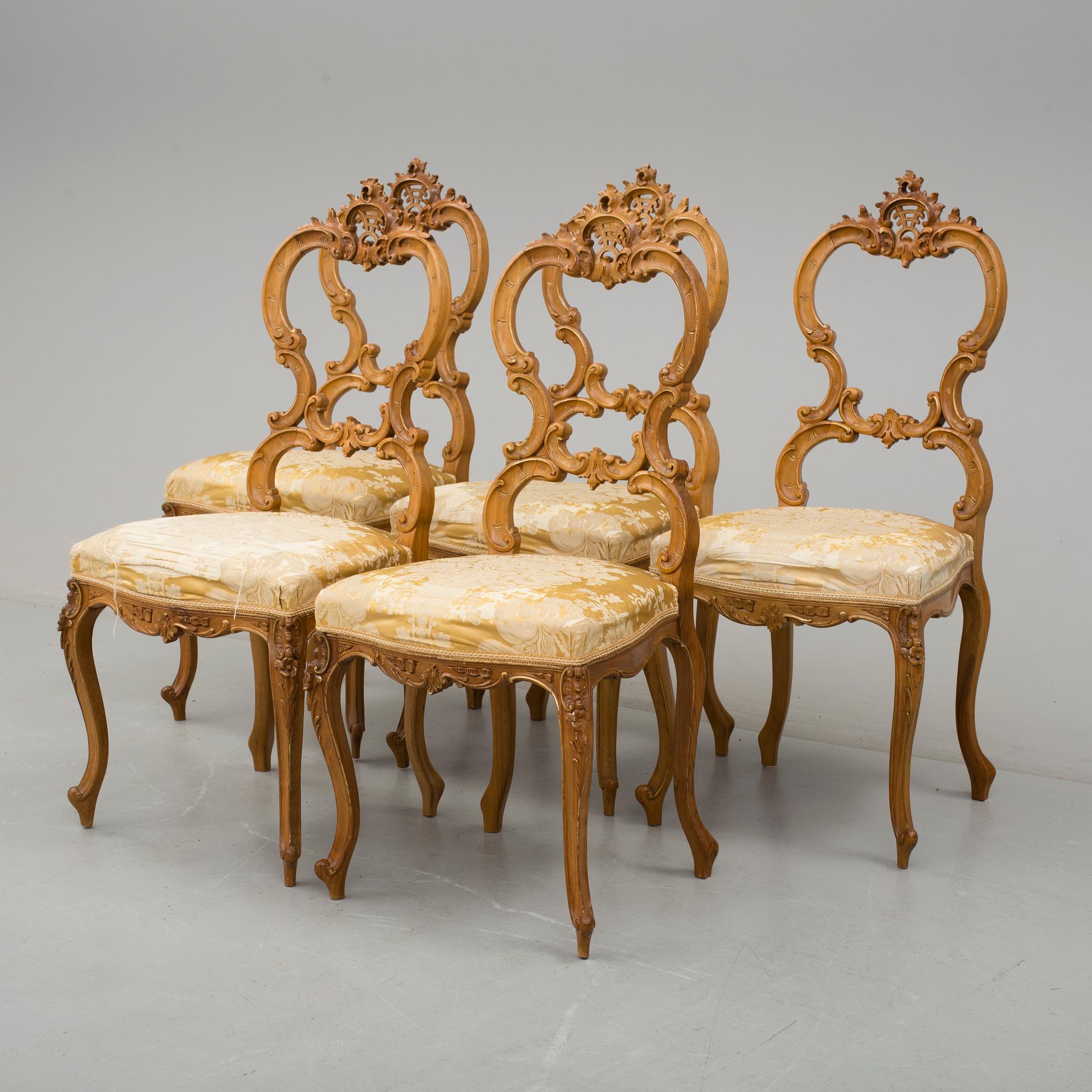 STOLAR, 5 st. Nyrokoko, omkring 1900. Myrstedt och Son, Stockholm.