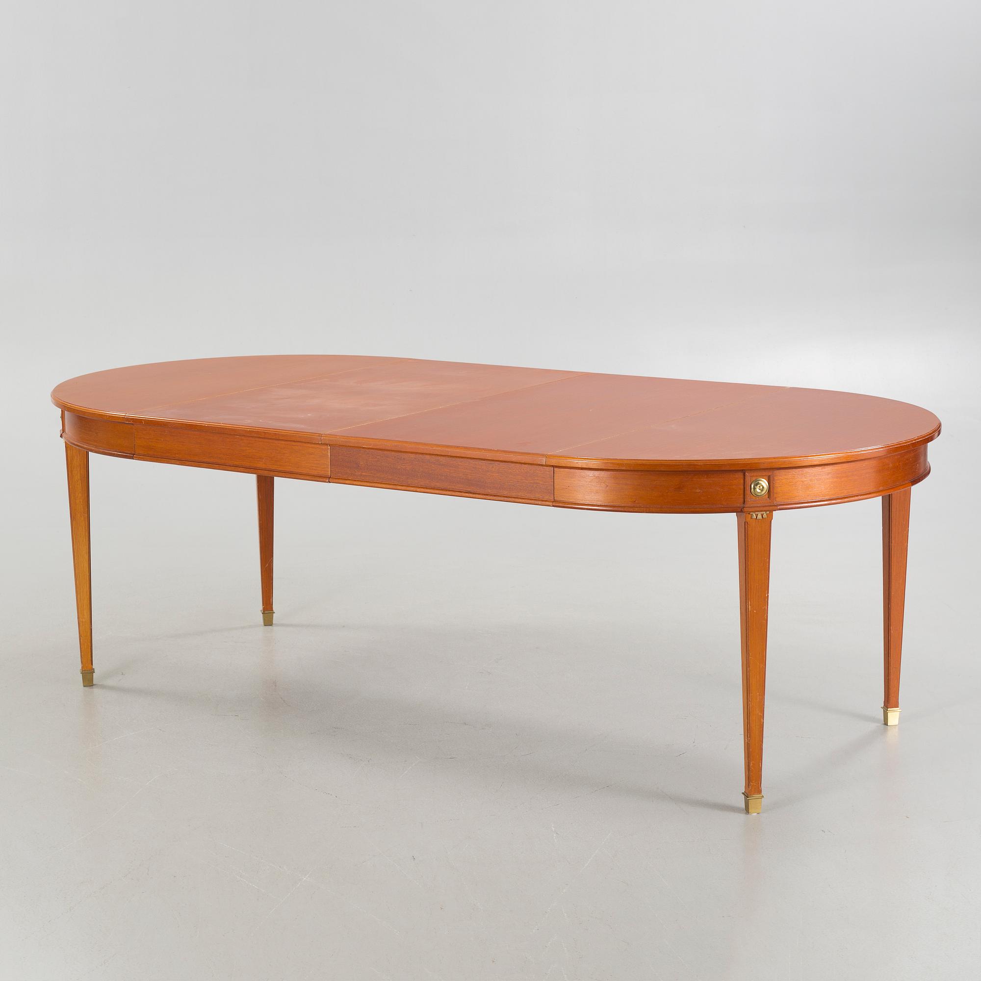 A gustavian style dining table, second half of the 20th century.