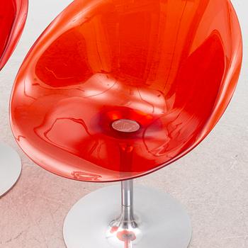 Philippe Starck, a pair of 'Eros' swiwel chairs, for Kartell.