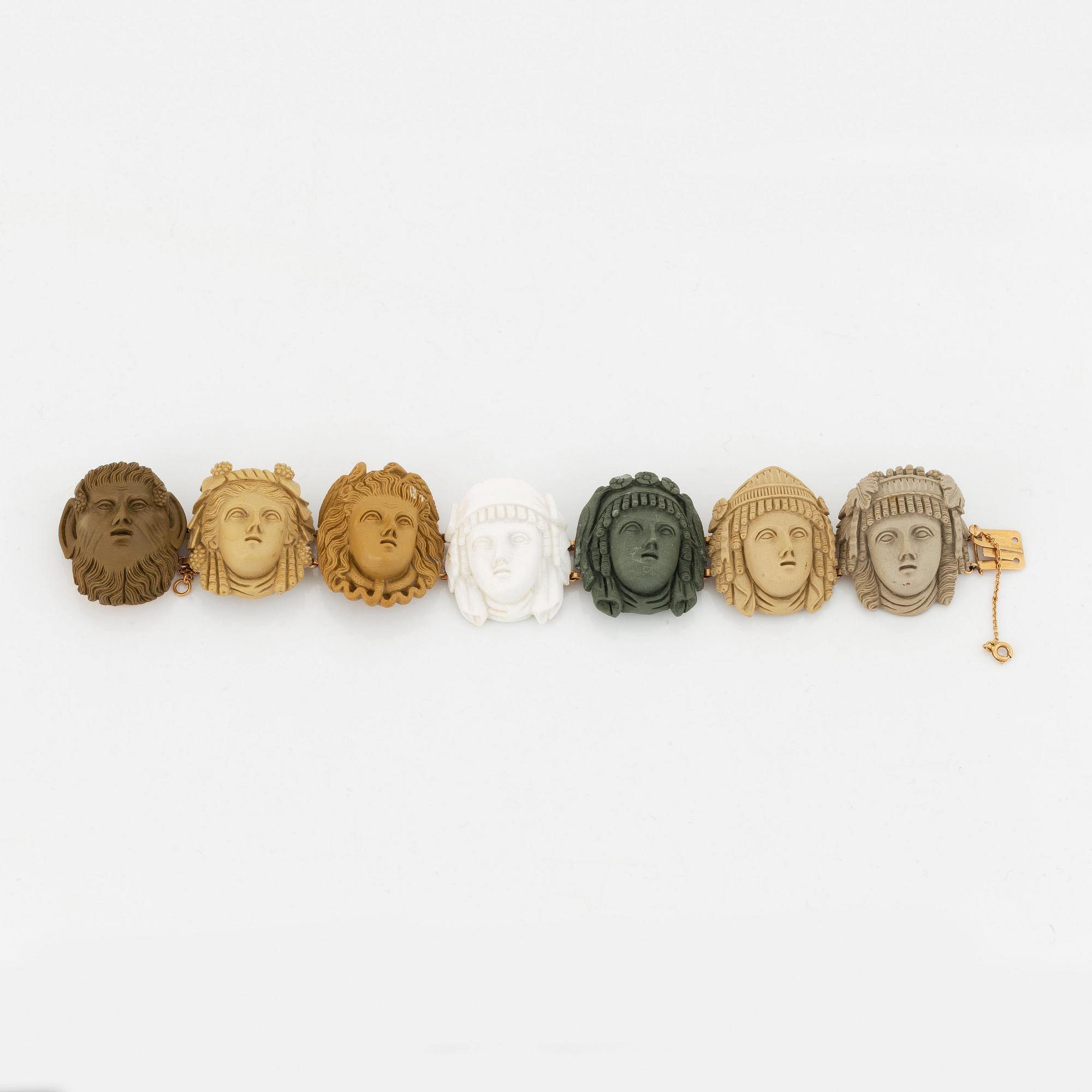 A lava cameo bracelet.