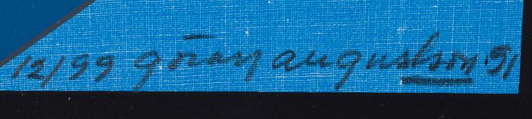 GÖRAN AUGUSTSON, serigrafi, signerad och daterad -91, numrerad 12/99.