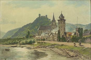 August Jernberg, River Landscape from Germany.