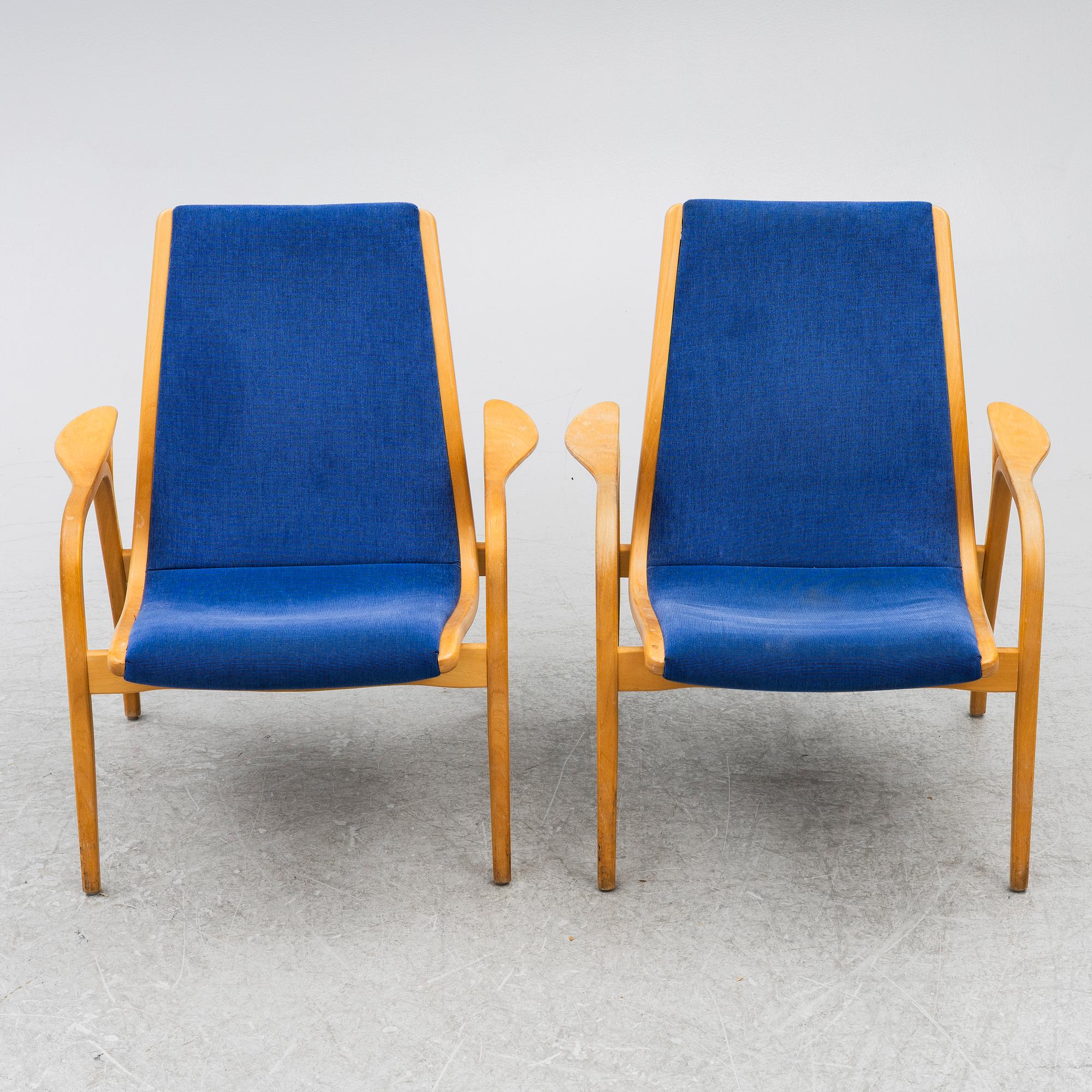Yngve Ekström, a pair of 'Laminett' armchairs, Swedese, Sweden.