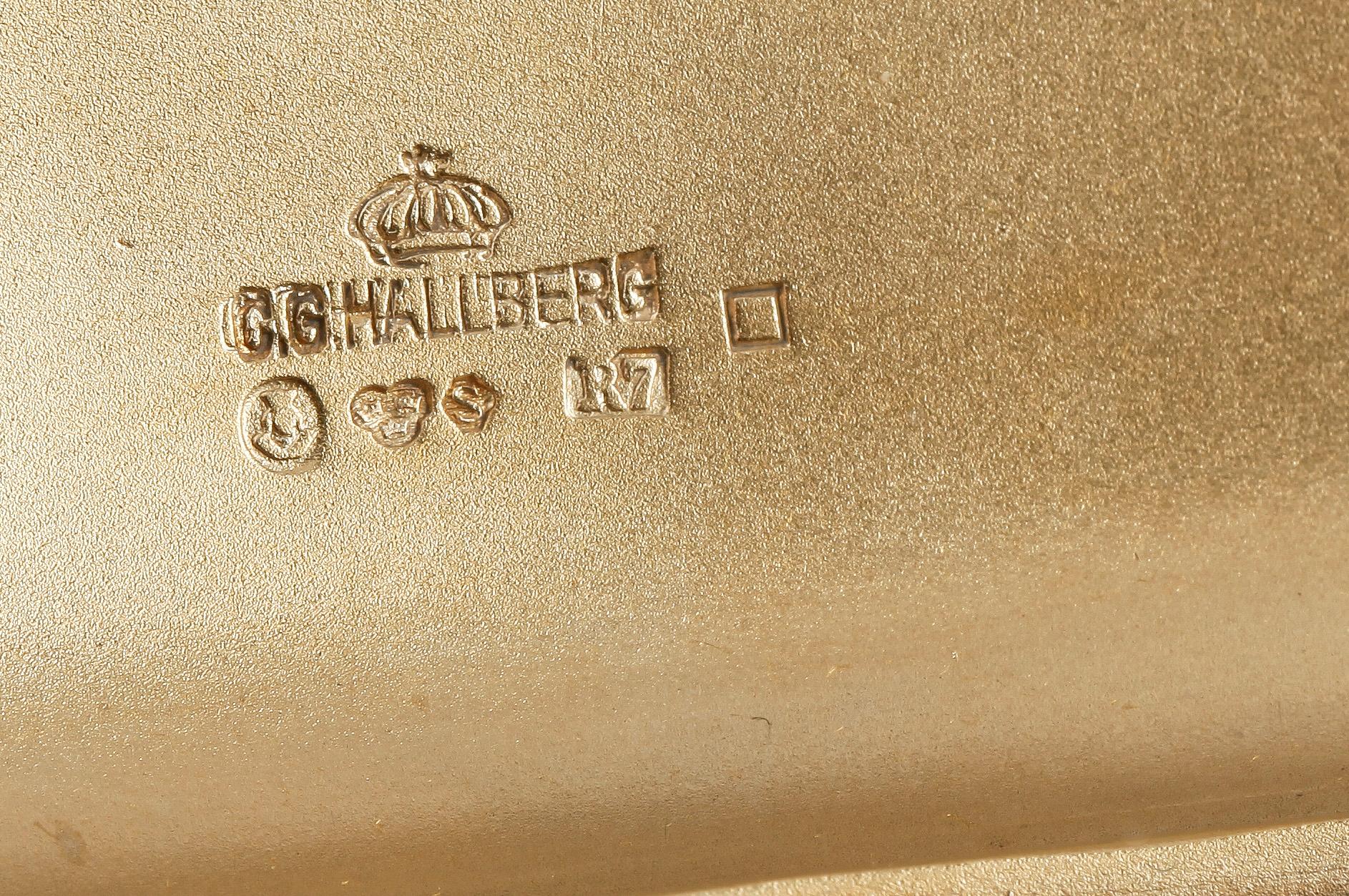 PARTI SILVER, 4 delar, b.la. C G Hallberg, Stockholm. Totalvikt 765.