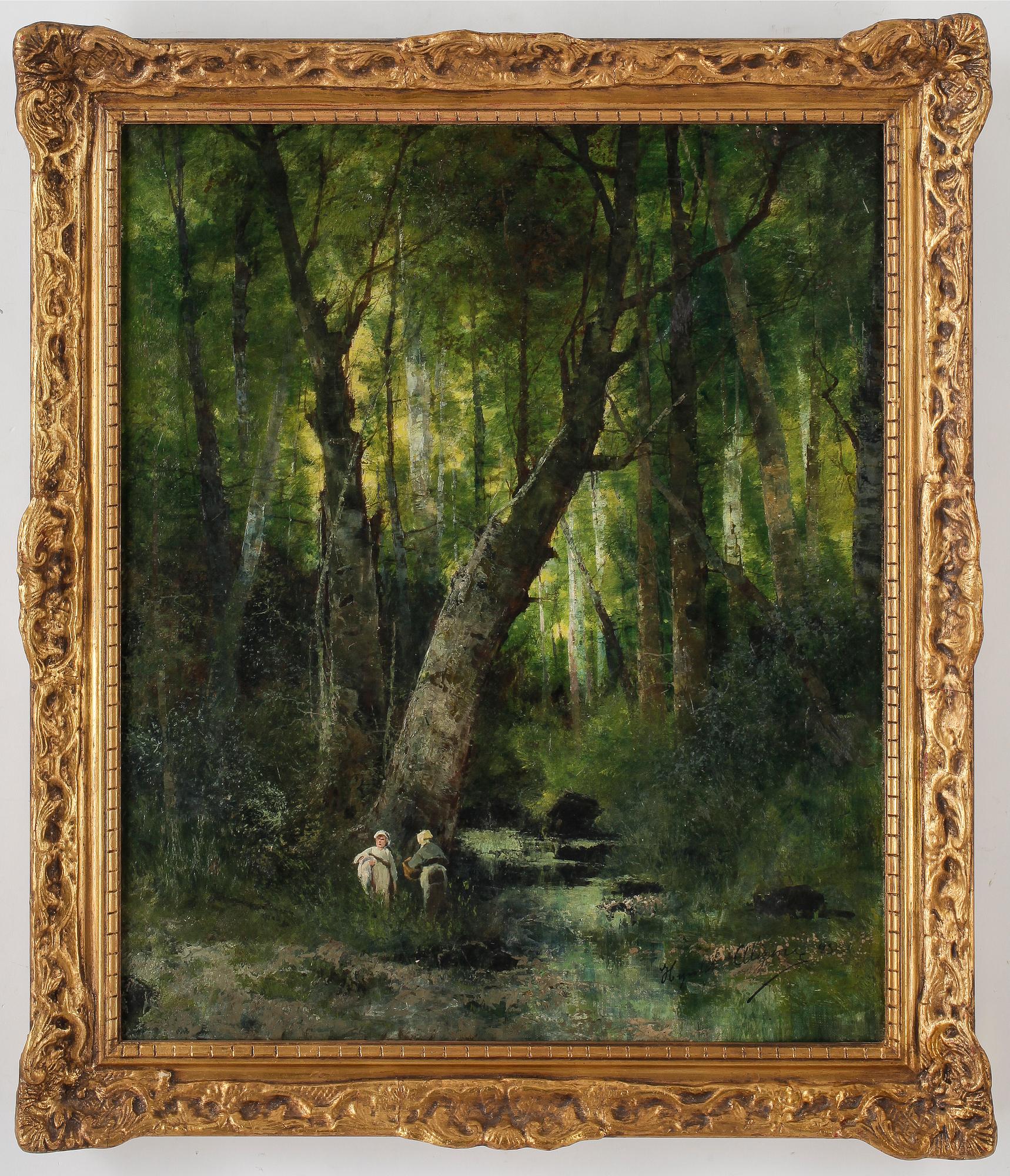 OKÄND KONSTNÄR, olja på duk, 1800-tal. Otydligt sign.