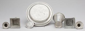 PARTI TENN, 5 delar, bla  Niclas Justelius, Eksjö, 1812.