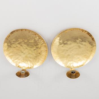 KARL-ERIK TORSSELL, vägglampetter, ett par, mässing, signerade Torssell.