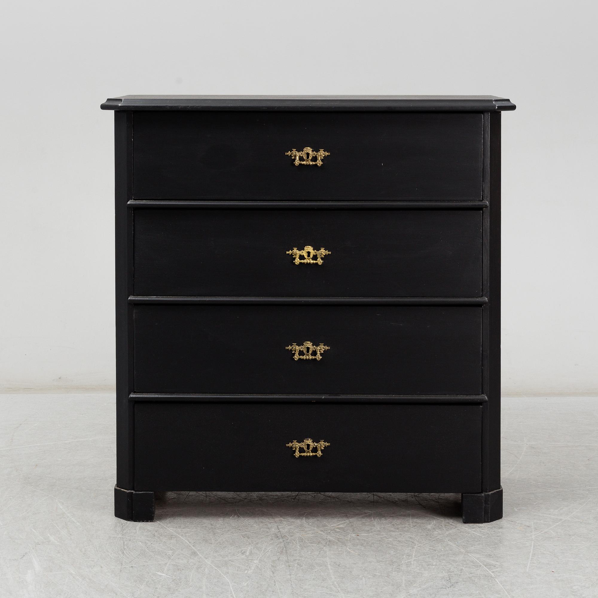 A painted chest of drawers, late 19th Century.