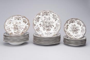 MATSERVIS, 32 delar, "Asiatic Pheasants", flintgods, Enoch Wedgwood, England.