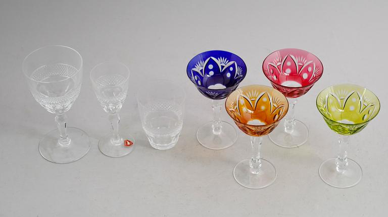 SERVISDELAR, 30 delar (21+9) glas, "Rio", Edvard Hald, Orrefors.
