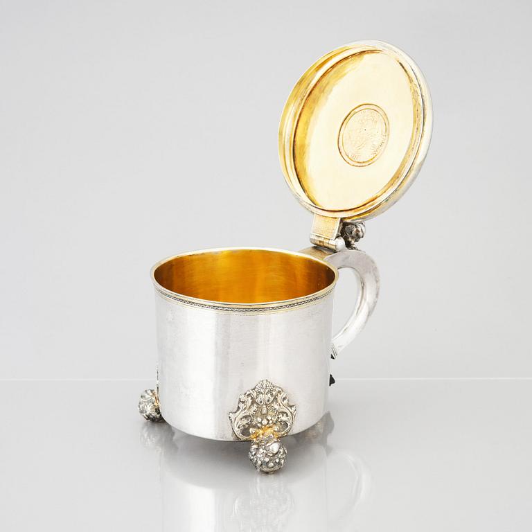 A Swedish late baroque parcel-gilt silver tankard, mark of Jeremias Britt, Kalmar (1736-1742).