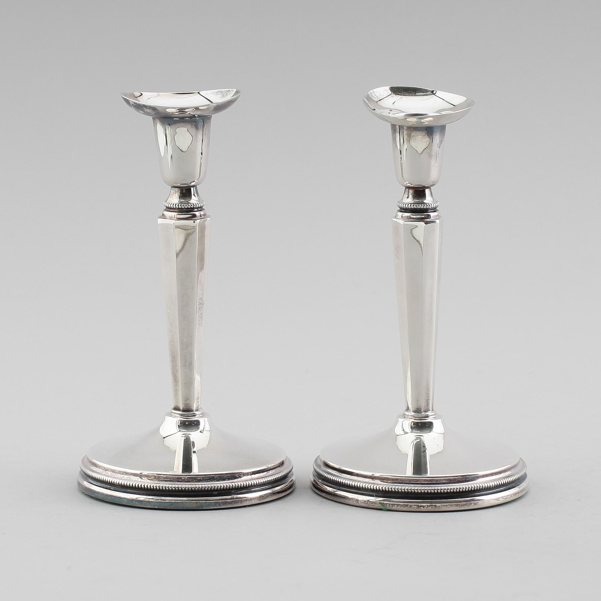 LJUSSTAKAR, 1 par, silver, Mema, Löfman, 1993.