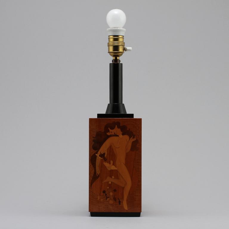 BIRGER EKMAN, bordslampa, "Persephone", Mjölby Intarsia, 1937.