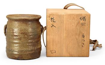 A Rosanjin Kitaoji vase, Japan, in its original case.