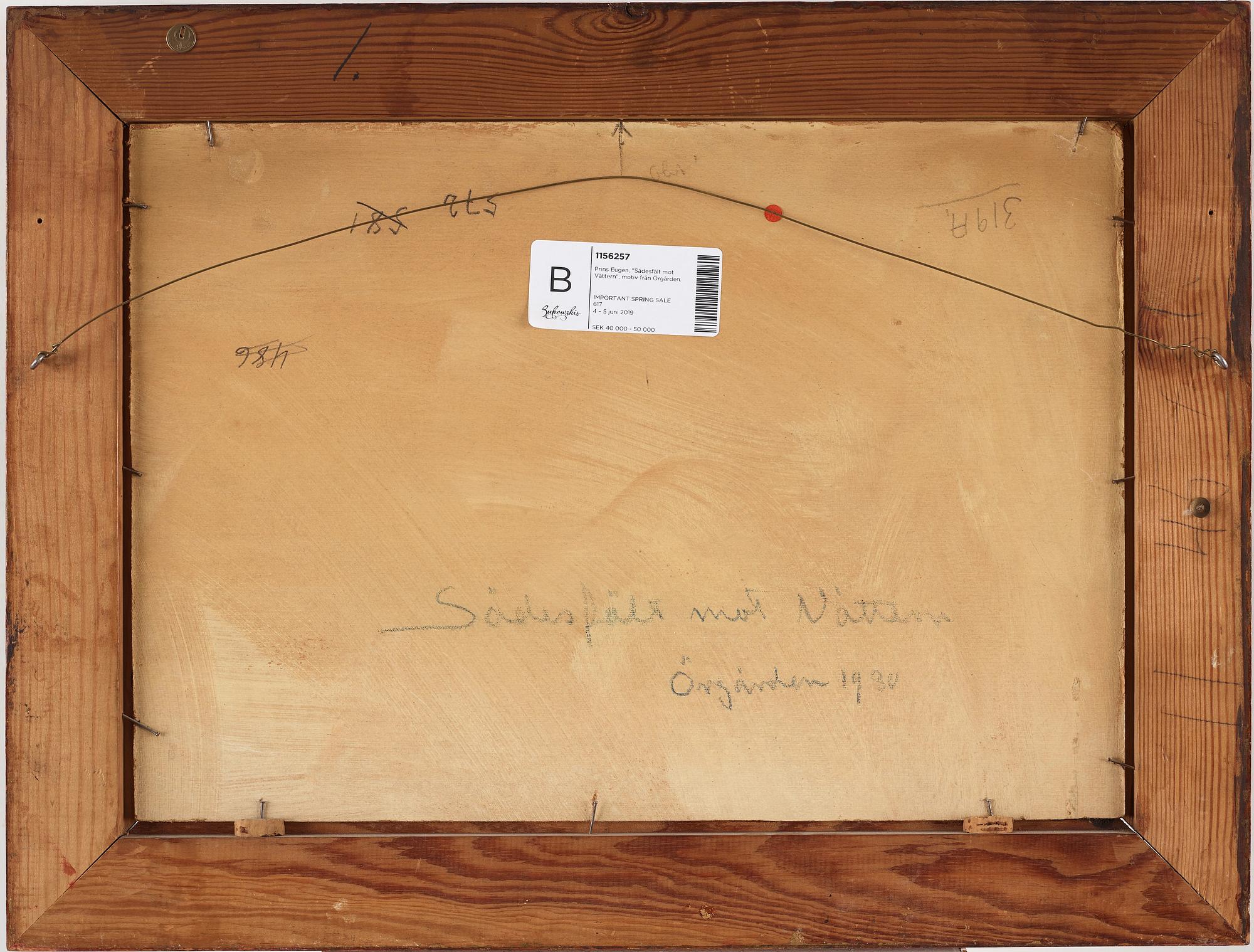 Prins Eugen, "Sädesfält mot Vättern", motiv från Örgården (Fields by lake Vättern, scene from Örgården).