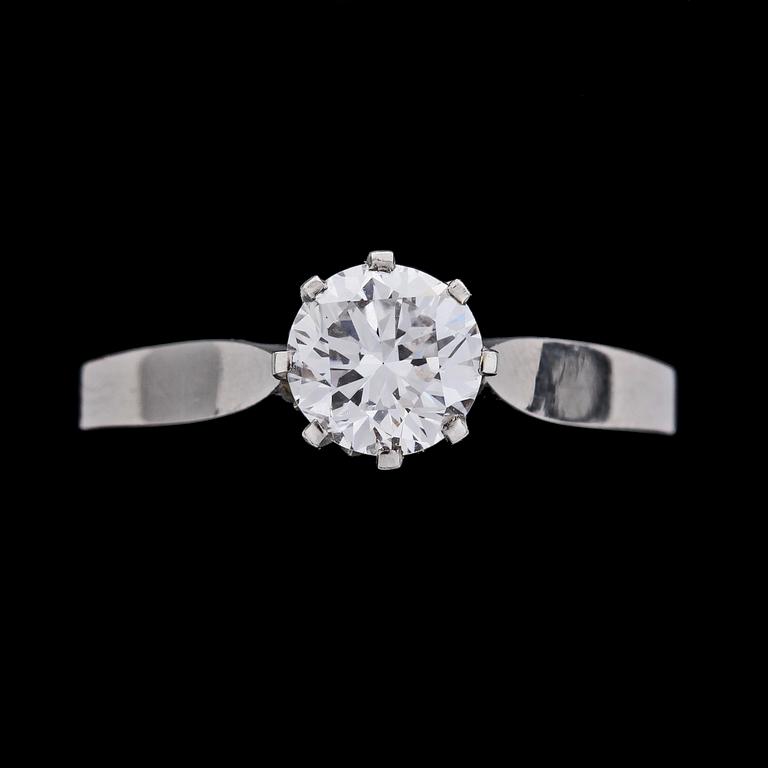 RING, brilliant cut diamond, 0.85 cts.