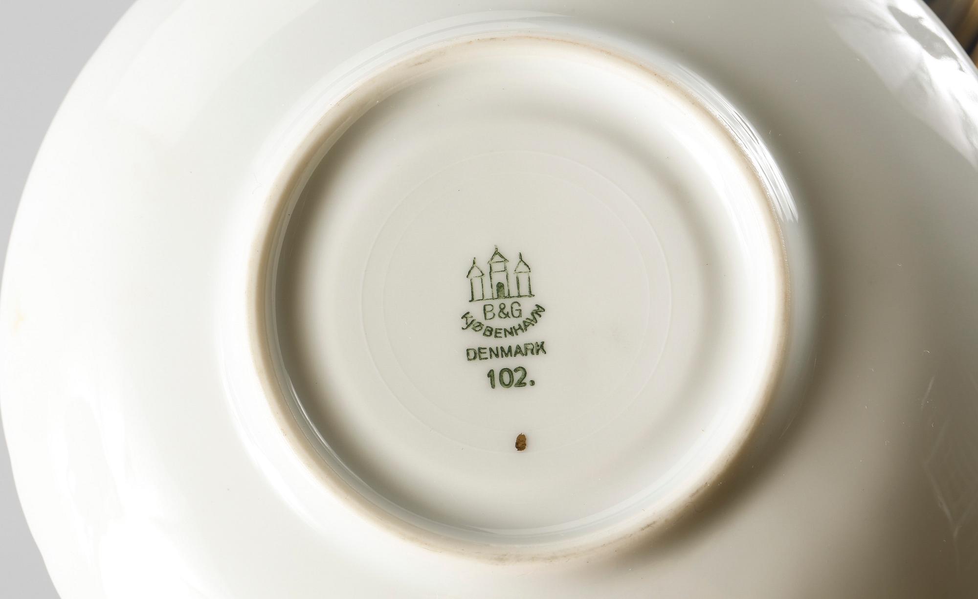 KAFFESERVIS, 48 delar, porslin, "Blå Måsen", Bing & Gröndal, Danmark, 1900-talets andra hälft.