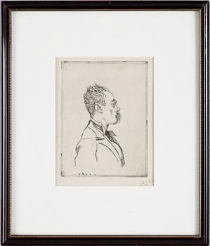 Carl Larsson · CARL LARSSON. Etsning, sign CL.