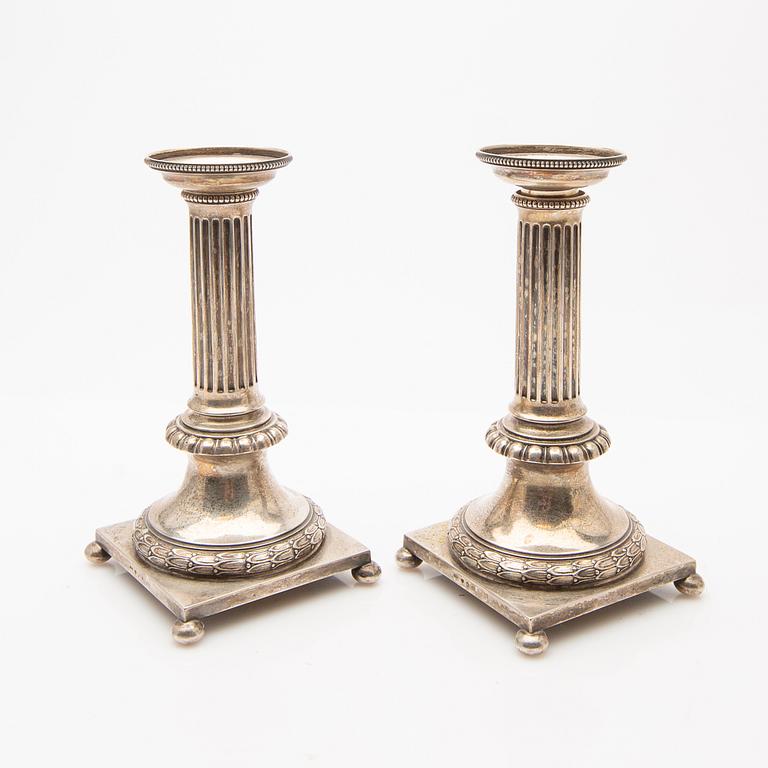 C.G. Hallberg, Ljusstakar, ett par, silver, 1900, Stockholm.