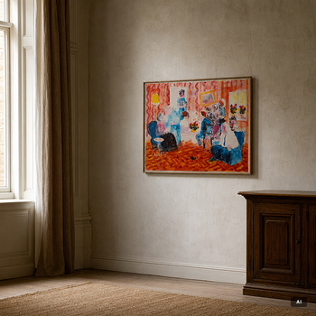 Peter Dahl, Interior with figures.