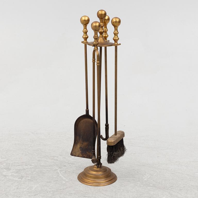 Brass fire utensils, early 20th Century.