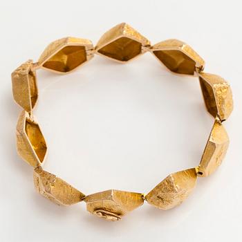 Björn Weckström, a 14K gold bracelet 'Lapp Stones' for Lapponia 1970.