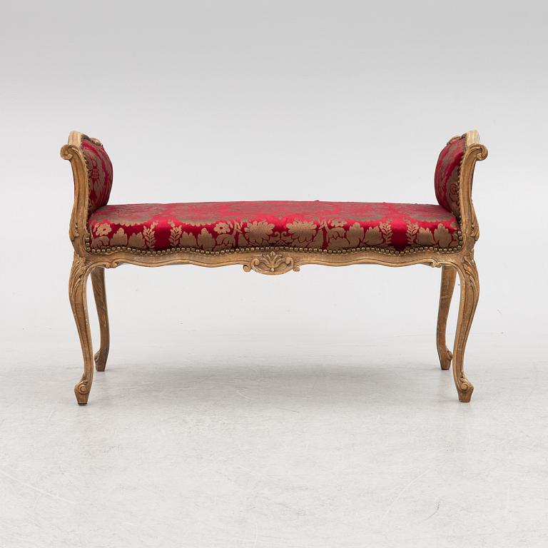 A Rococo style bench, 20th Century.