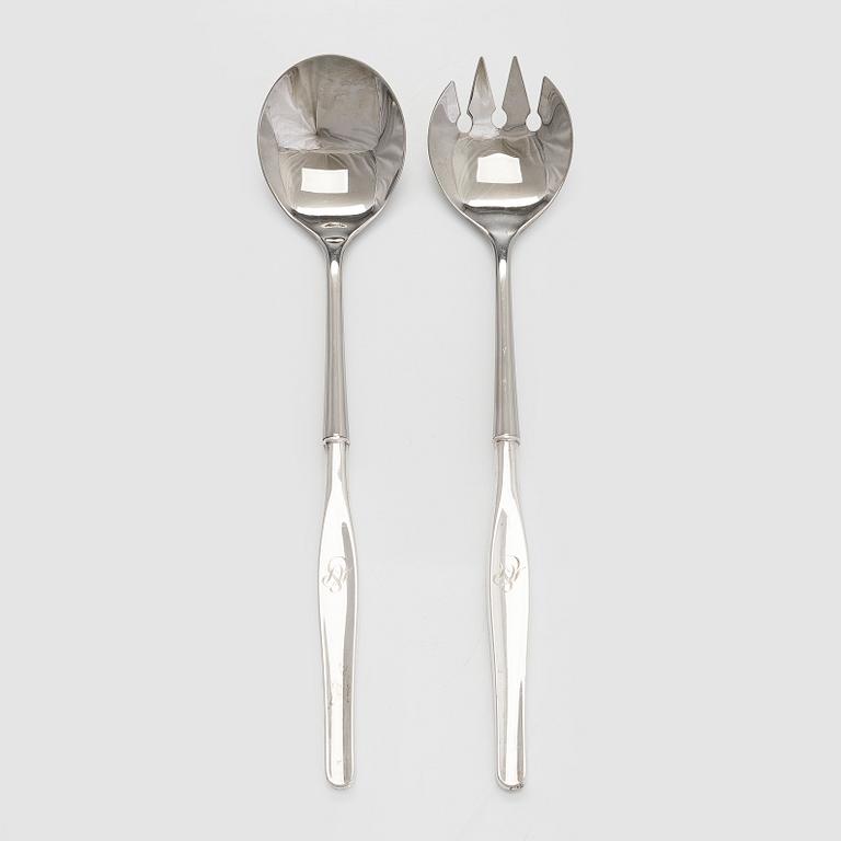 Tapio Wirkkala, Serveringsbestick, silver och stål, "Tapio" Kultakeskus Tavastehus 1995.