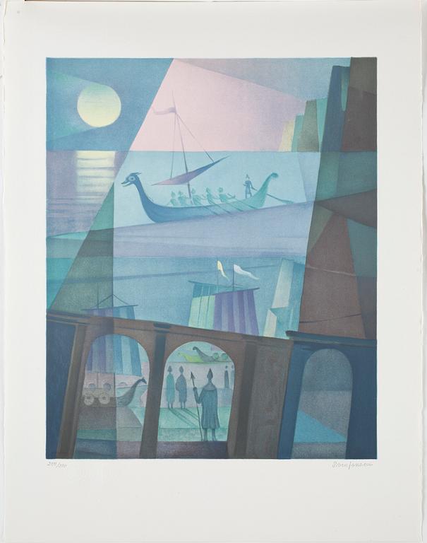 SVEN JONSON, mapp med 6 färglitografier, sign och numr 250/390.