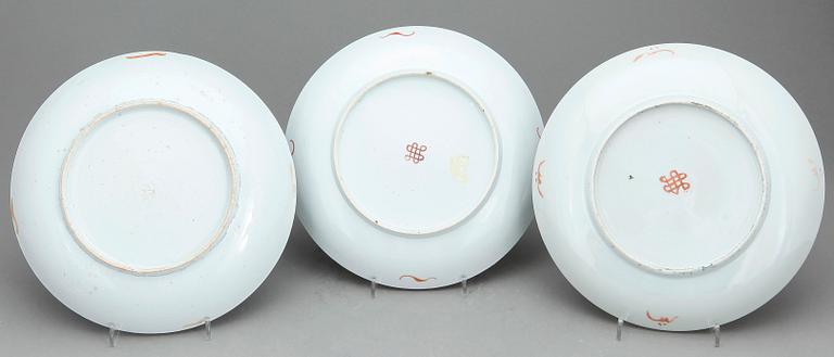 TALLRIKAR, 7 st, porslin, Kina 1800/1900-tal.