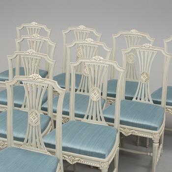 STOLAR, 12 stycken, gustaviansk stil, 1900-tal.