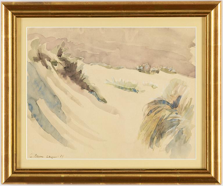 AGNES CLEVE, gouache. Signerad a cleve och daterad Skagen -29.