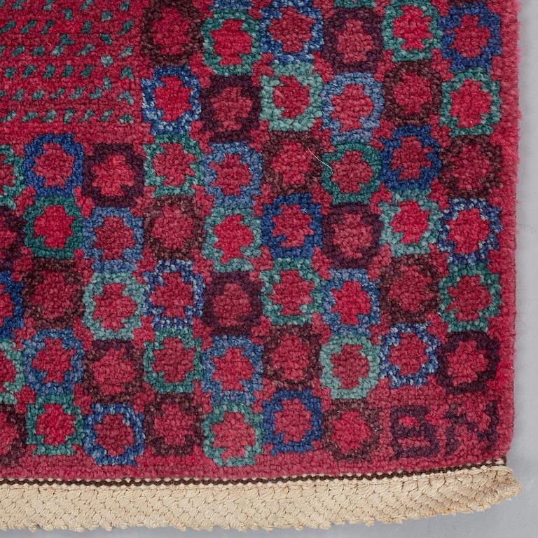 Barbro Nilsson, A CARPET, "Rödingen", knotted pile, ca 316,5 x 255 cm, signed AB MMF BN.