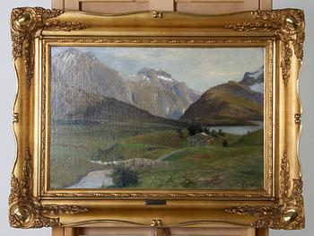 RYDBERG, GUSTAF, olja på duk uppfodrad på pannå, sign o dat 1879.