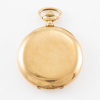 Omega, pocket watch, 14K gold, lever escapement, "Red Twelve", 52.5 mm.