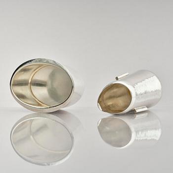Ulf Trolle-Lindgren, a sterling silver three piece coffee set, Strömstad, Sweden 1967.