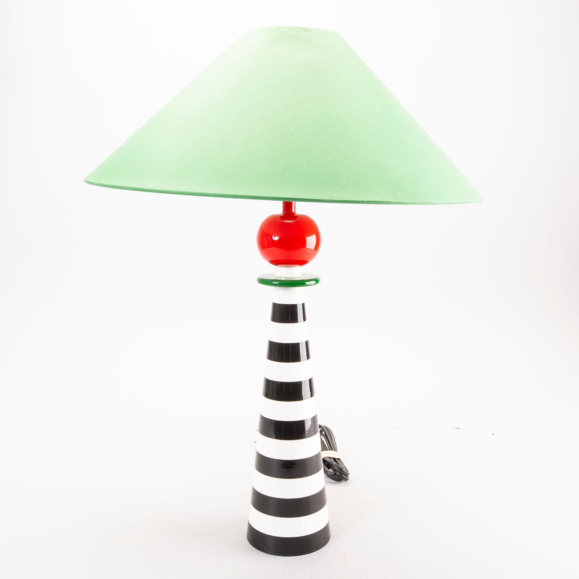 Olivier Vilatte a set of two painted table lamps later part of the 20th century.