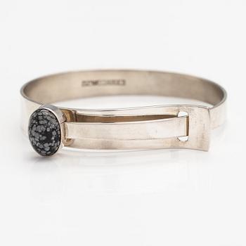 Elis Kauppi, A silver bracelet with an snowflake obsidian. Kupittaan kulta, Turku 1958.