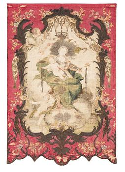 A European 18th century procession banner, ca 203 x 137 cm.