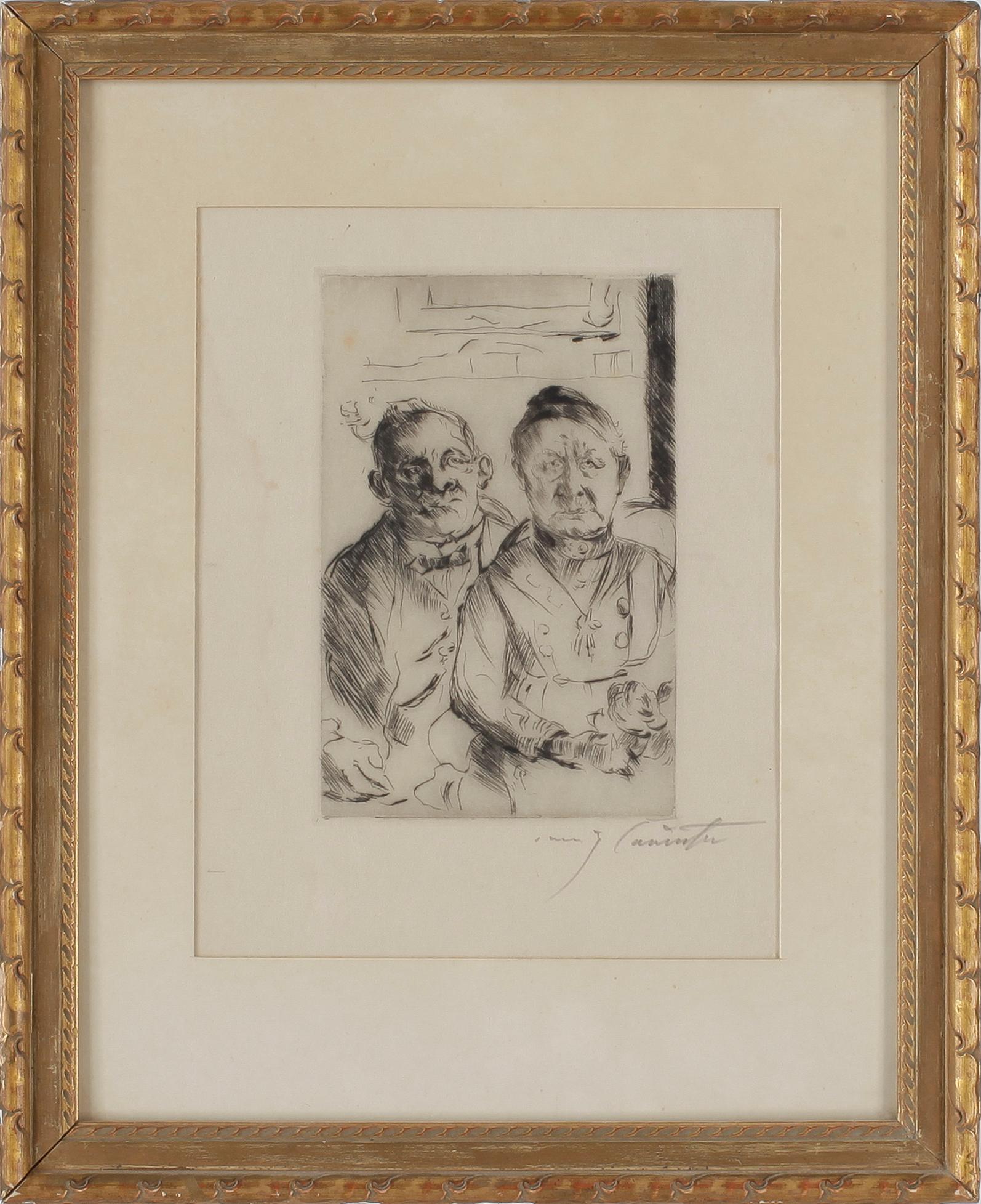 LOVIS CORINTH, 2 st torrnålsgravyrer, signerade.