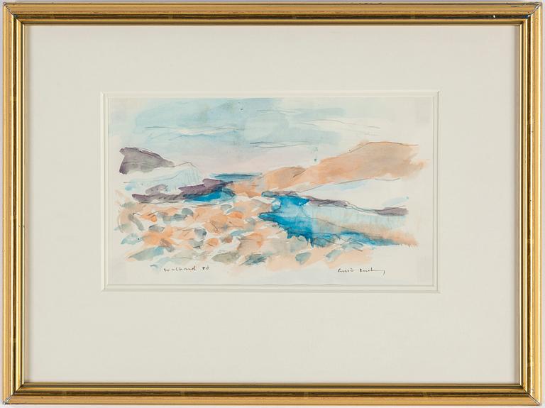GUSTAV RUDBERG, watercolour and pencil, signer Gustav Rudberg and dated Svalbard 80 in pencil.