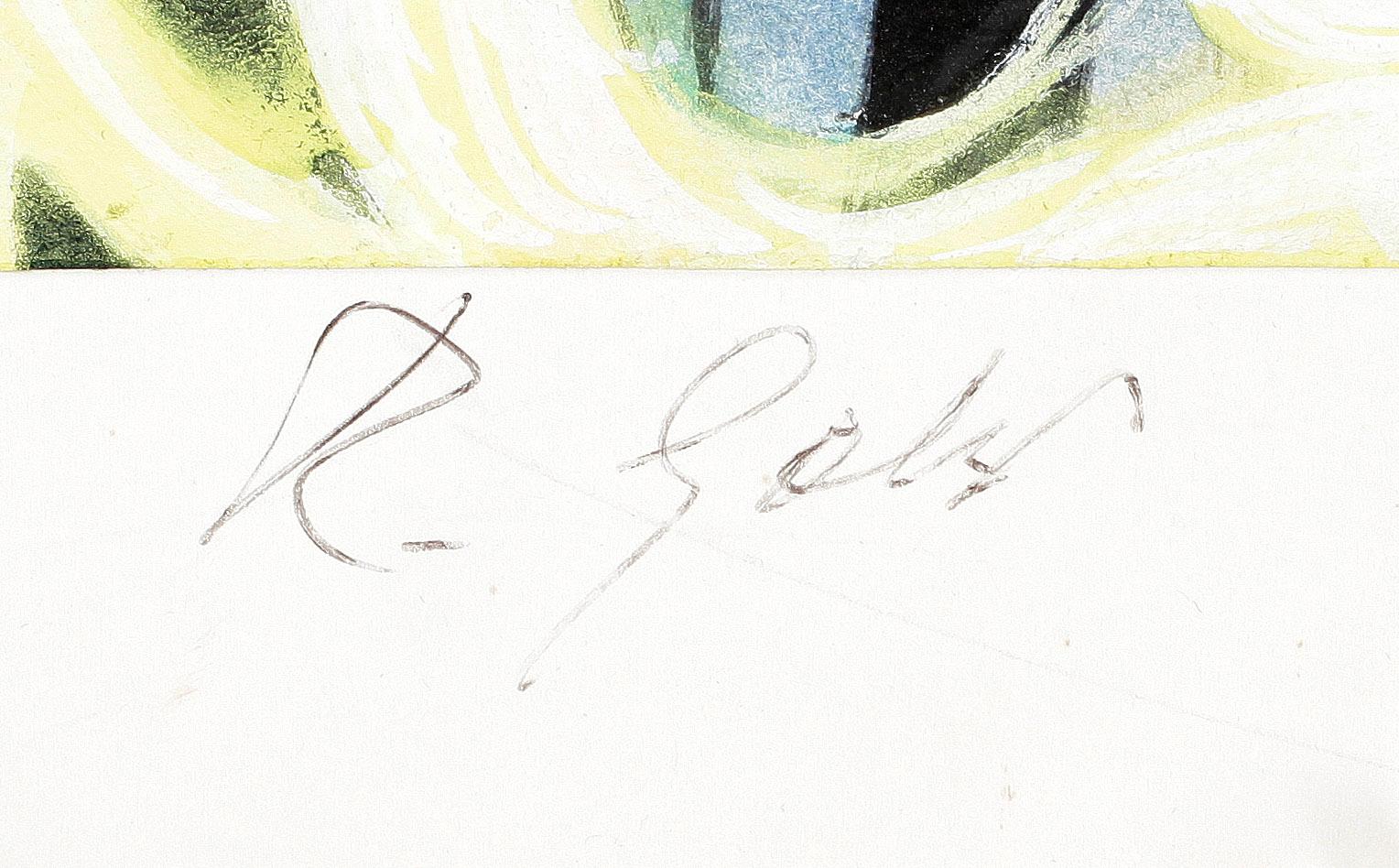 ROLF GOHS, blandteknik på papper. Signerad.