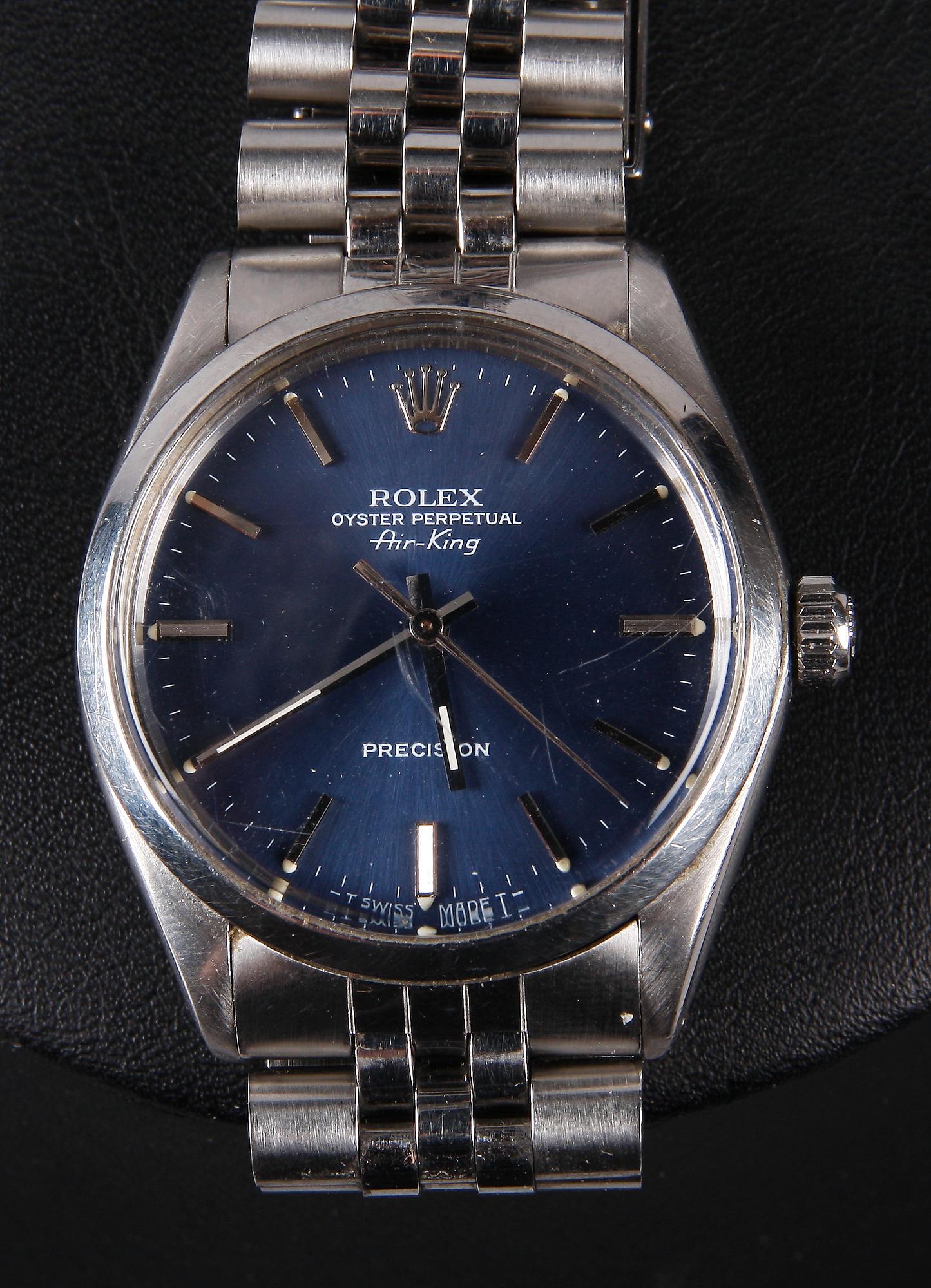 HERRARMBANDSUR, stål, "Air-King", Rolex, Oyster Perpetual. Troligen 1980-tal.