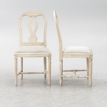 Eight Gustavian style chairs, late 20th Century.