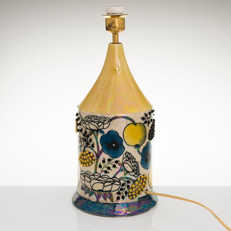 BIRGER KAIPIAINEN, a stoneware table lamp, signed Kaipiainen.