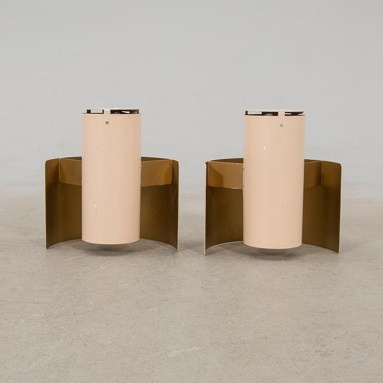 Wall/ceiling lamps, a pair by Bruno Herbst AB, second half of the 20th century.