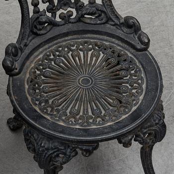 TRÄDGÅRDSMÖBEL, 3 delar, gjutjärn, 1900-tal.