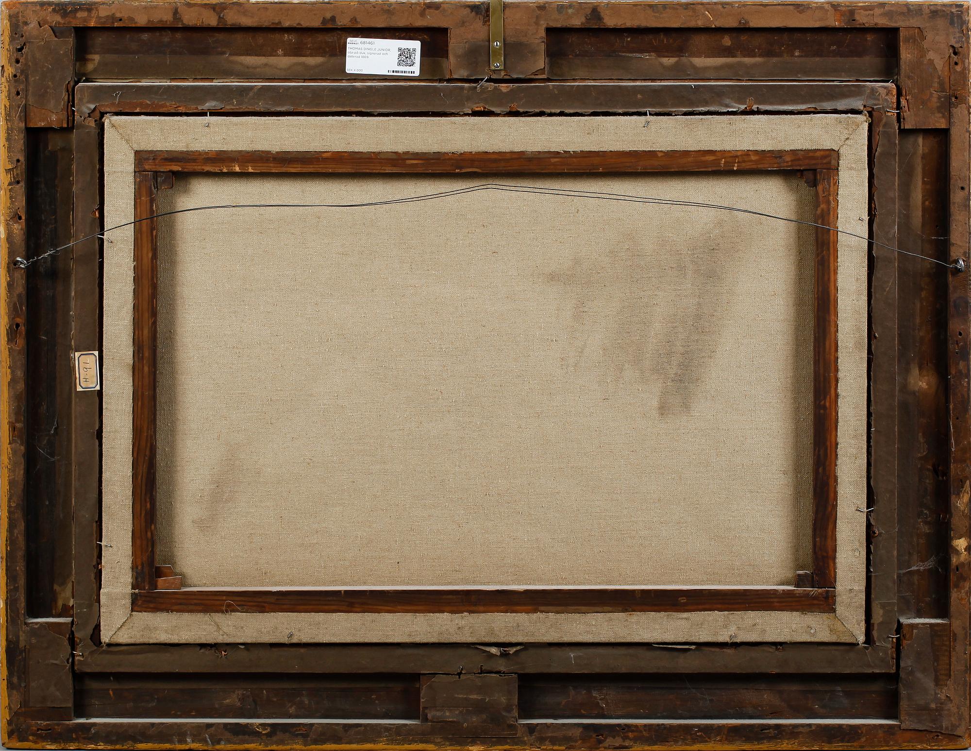 THOMAS DINGLE JUNIOR, olja på duk, signerad och daterad 1869.